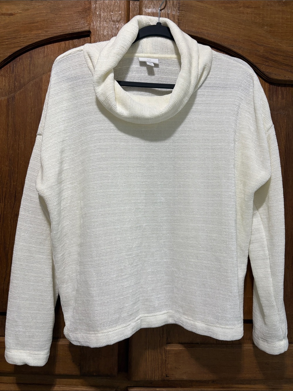 J. Jill Cream Cowl Neck Textured Sweater